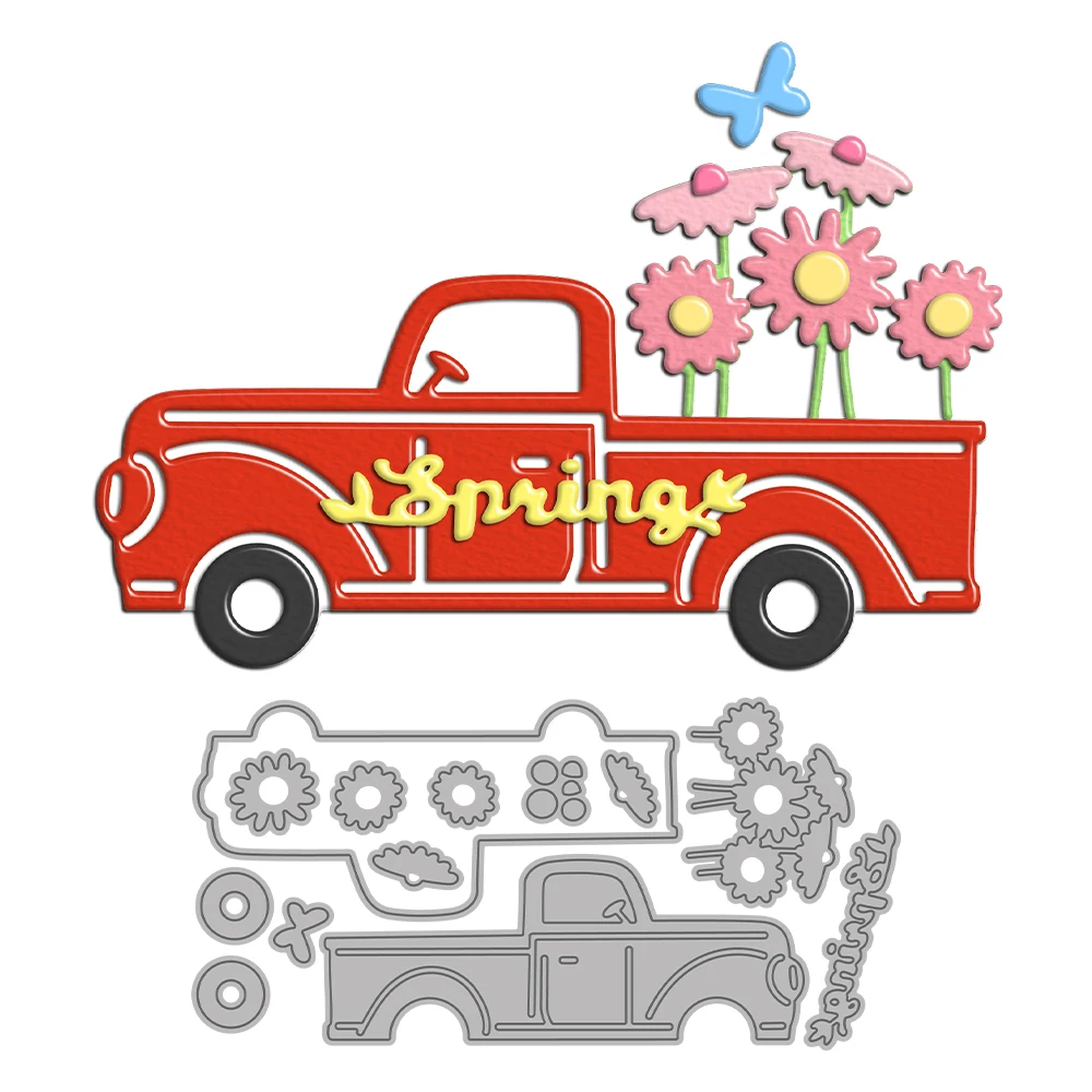 MangoCraft Spring Floral And Truck Cutting Dies DIY Scrapbooking Supplies Metal Dies Knife Mold For Card Making Albums Decor
MangoCraft Spring Floral And Truck Cutting Dies DIY Scrapbooking Supplies Metal Dies Knife Mold For Card Making Albums Decor