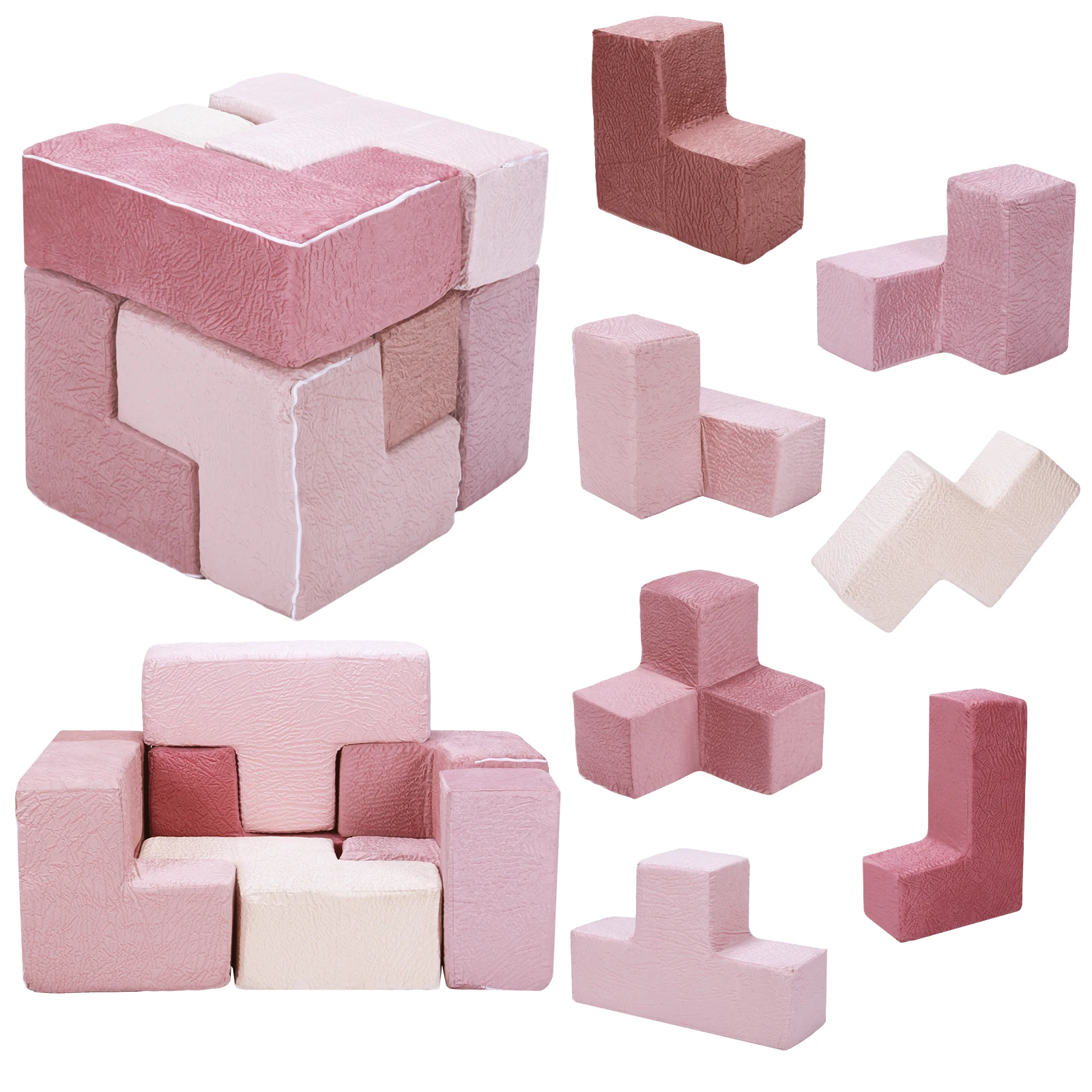 7Pcs Creativity Sectional Sofa Washable Inspiring Creativity Blocks Chair Wear Resist for Kids Bedroom Playroom Furnitures
7Pcs Creativity Sectional Sofa Washable Inspiring Creativity Blocks Chair Wear Resist for Kids Bedroom Playroom Furnitures