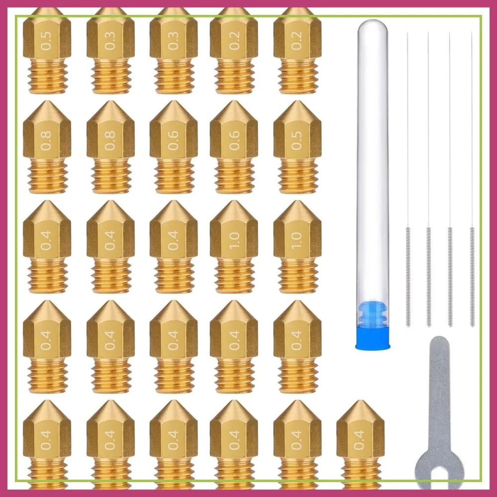 26pcs Brass Nozzles for 3D Printer, 0.2mm-1.0mm, Compatible with Neptune 3 Pro & More
26pcs Brass Nozzles for 3D Printer, 0.2mm-1.0mm, Compatible with Neptune 3 Pro & More
