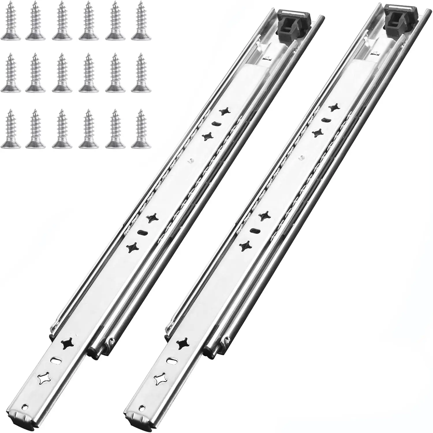 32 Inch Heavy Duty Drawer Slides 260 Lb Capacity, 3-Fold Full Extension Side Mount Undermount with Screws
32 Inch Heavy Duty Drawer Slides 260 Lb Capacity, 3-Fold Full Extension Side Mount Undermount with Screws