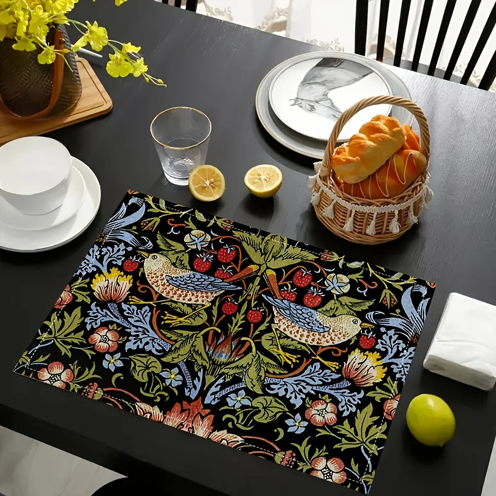 VIKAMA Retro Flower and Bird Meal Mat British Morris Table Mat Medieval Countryside Style Thermal Insulation Non slip Meal Mat
VIKAMA Retro Flower and Bird Meal Mat British Morris Table Mat Medieval Countryside Style Thermal Insulation Non slip Meal Mat