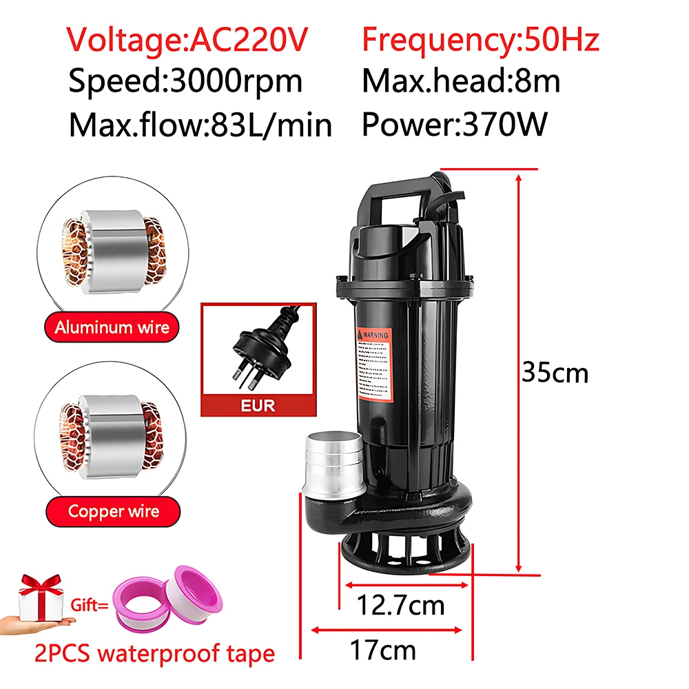 220 В, 50 Гц, небольшой бытовой насос для насоса, грязевой канализационный насос, канализационный насос для резки, погружной насос, дренажный и ирригационный насос
220 В, 50 Гц, небольшой бытовой насос для насоса, грязевой канализационный насос, канализационный насос для резки, погружной насос, дренажный и ирригационный насос