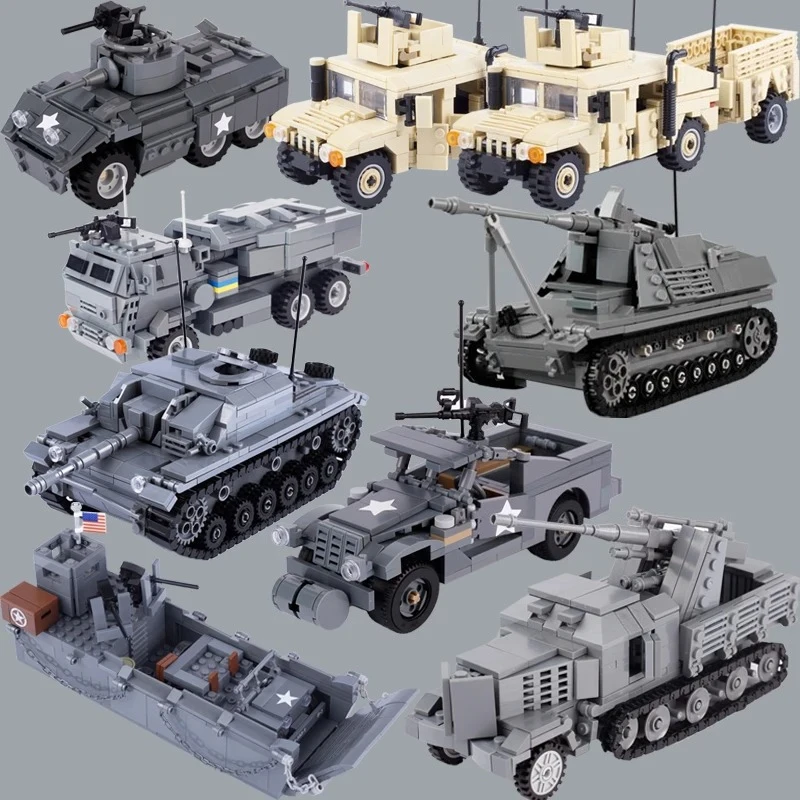 WW2 US Military War Tank Rocket Artillery Building Blocks Army Soldier Figures Armored Vehicle MOC Model Bricks Boys Toys Gifts
WW2 US Military War Tank Rocket Artillery Building Blocks Army Soldier Figures Armored Vehicle MOC Model Bricks Boys Toys Gifts