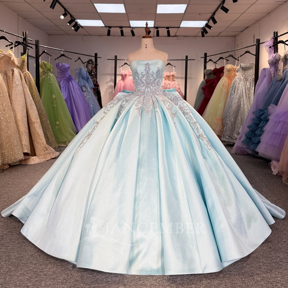 Princess Emerald Bule Sequins Ball Gown Quinceanera Dresses Straps Crystals Sleeveless Birthday Customized Sweet 16 Dress DY1295
Princess Emerald Bule Sequins Ball Gown Quinceanera Dresses Straps Crystals Sleeveless Birthday Customized Sweet 16 Dress DY1295