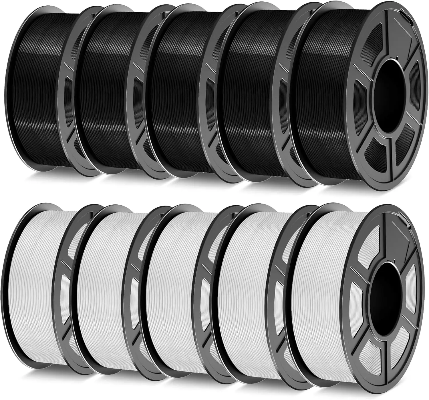 PETG Filament 1.75mm, 3D Printer Filament Bundle 10KG, 1kg per Spool, Pack of 10, Black+White
PETG Filament 1.75mm, 3D Printer Filament Bundle 10KG, 1kg per Spool, Pack of 10, Black+White