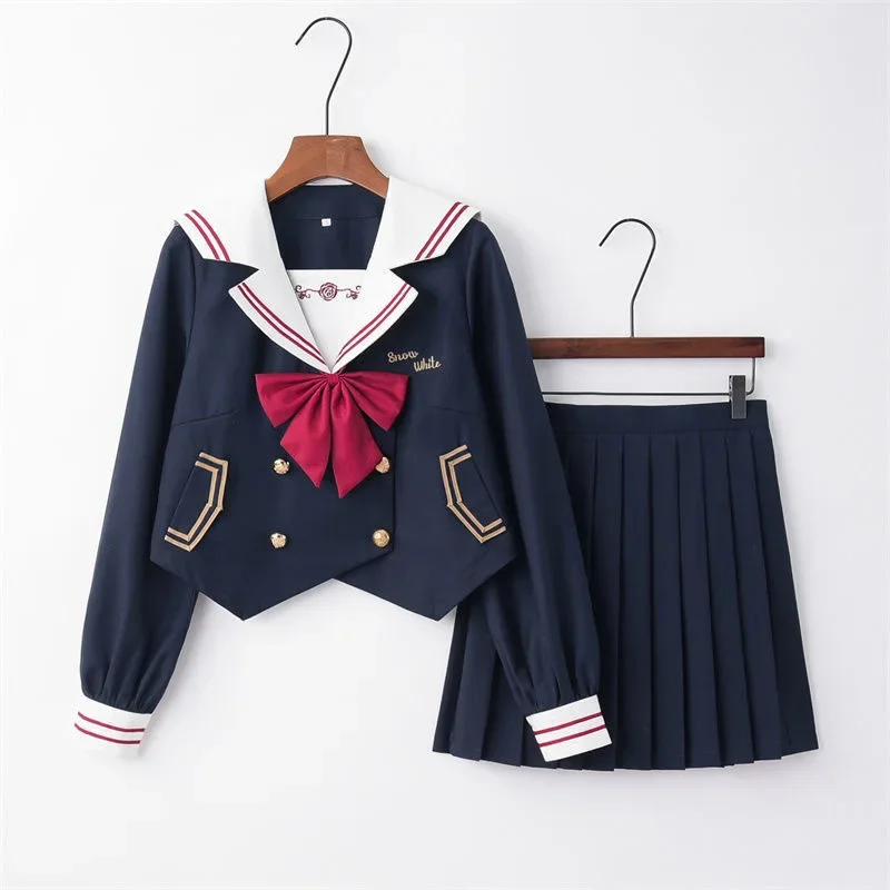 Summer Dark Rose Navy JK Uniform Suits Women Middle School Uniform Pleated Skirt Class Uniforms Preppy Students Clothes Casual
Summer Dark Rose Navy JK Uniform Suits Women Middle School Uniform Pleated Skirt Class Uniforms Preppy Students Clothes Casual