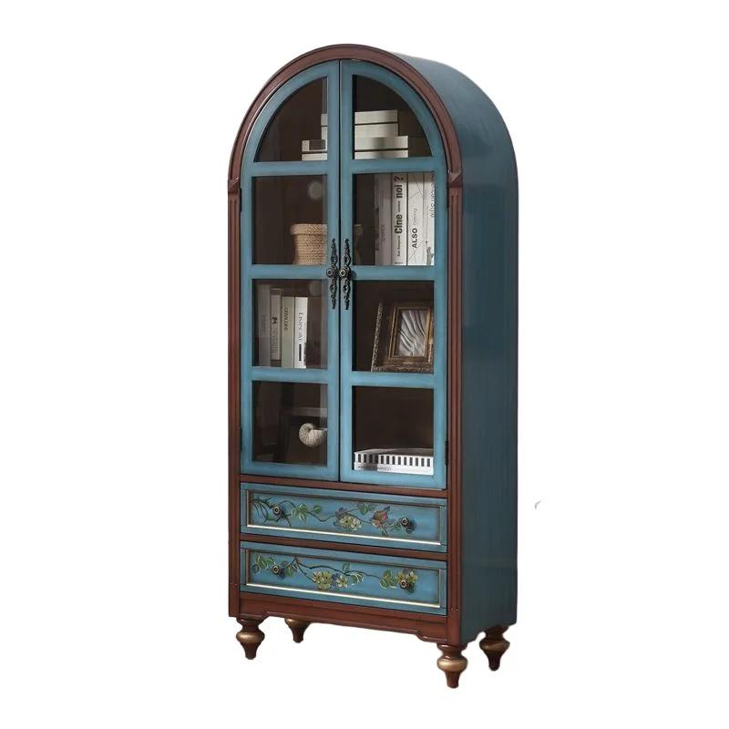 Solid wood with glass side cabinet study dining room furniture large capacity
Solid wood with glass side cabinet study dining room furniture large capacity