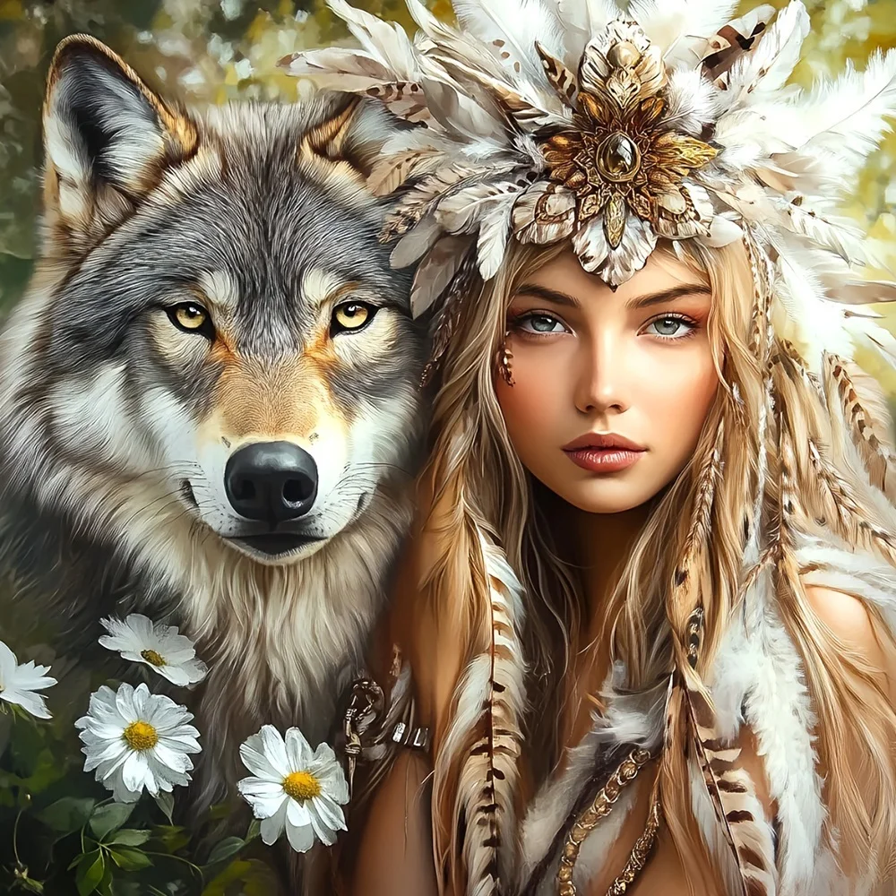 EverShine Diamond Mosaic Wolf Woman Embroidery Feather DIY 5D Full Drill Diamond Art Painting Kit Animal Home Leisure Gift
EverShine Diamond Mosaic Wolf Woman Embroidery Feather DIY 5D Full Drill Diamond Art Painting Kit Animal Home Leisure Gift