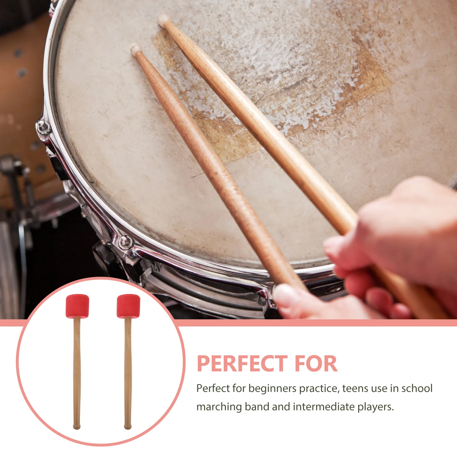 2 Pcs Big Drumstick Mallets Percussion Sticks Drumsticks Instruments Professional Accessories
2 Pcs Big Drumstick Mallets Percussion Sticks Drumsticks Instruments Professional Accessories