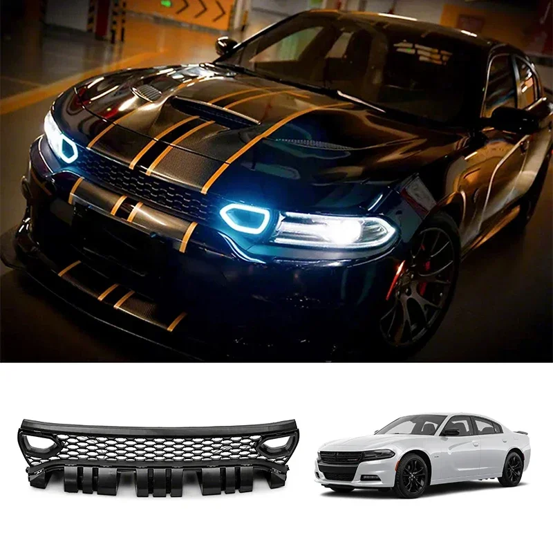 High Quality 2019 Srt Style Car Bumper Front Grille With Led Light For Dodge Charger 2015-2023
High Quality 2019 Srt Style Car Bumper Front Grille With Led Light For Dodge Charger 2015-2023