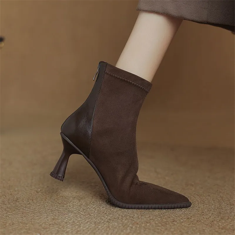 New Autumn Winter Women Boot Shoes for Women Pointed Toe Short Boots Fashion Boots Handmade High Heels Elastic Slimming Boots
New Autumn Winter Women Boot Shoes for Women Pointed Toe Short Boots Fashion Boots Handmade High Heels Elastic Slimming Boots