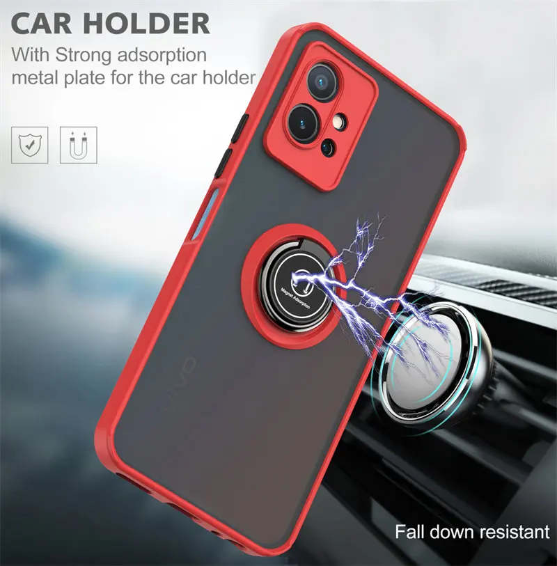 Vivo Y55 5G V2127 V2154 Case Shockproof Magnetic Ring Holder Armor Hard Cover Matte Back Phone Case for Vivo Y55 5G V2127 V2154
Vivo Y55 5G V2127 V2154 Case Shockproof Magnetic Ring Holder Armor Hard Cover Matte Back Phone Case for Vivo Y55 5G V2127 V2154