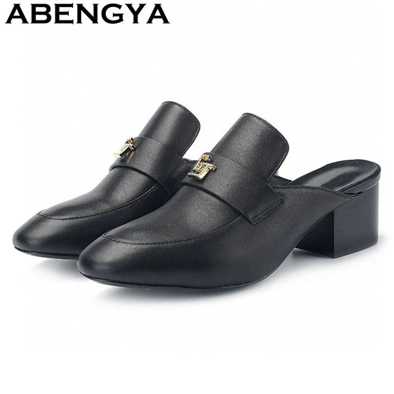 ABENGYA/тапочки на массивном каблуке с круглым носком, женские модные повседневные шлепанцы-мулы, летние кожаные туфли в западном стиле с открытой пяткой, женская обувь
ABENGYA/тапочки на массивном каблуке с круглым носком, женские модные повседневные шлепанцы-мулы, летние кожаные туфли в западном стиле с открытой пяткой, женская обувь