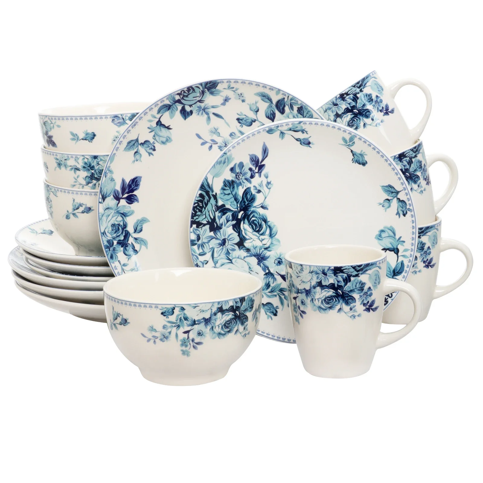 Blue Rose 16-Piece Elegant Dinnerware Set for Traditional Dining
Blue Rose 16-Piece Elegant Dinnerware Set for Traditional Dining