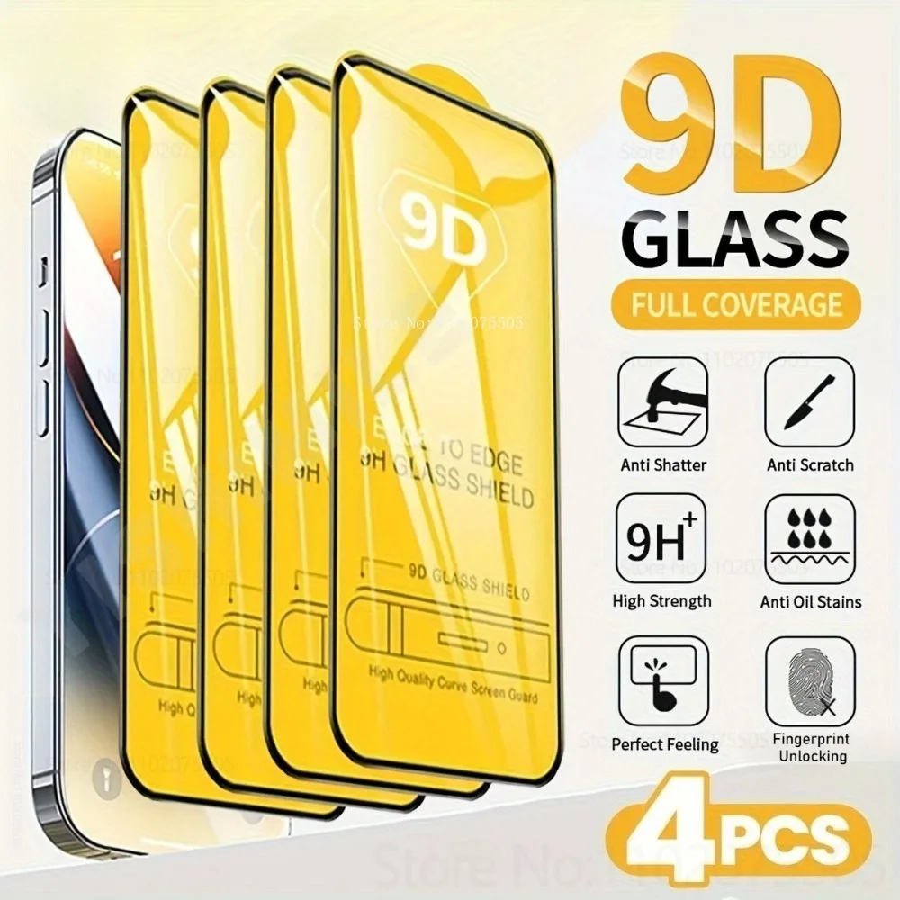 4pcs for IPhone 17 Promax 15 16 Promax 16E 9D Tempered Glass for IPhone 16E 12 13 Mini 14 Plus 11 Promax XS XR Screen Protectors
4pcs for IPhone 17 Promax 15 16 Promax 16E 9D Tempered Glass for IPhone 16E 12 13 Mini 14 Plus 11 Promax XS XR Screen Protectors