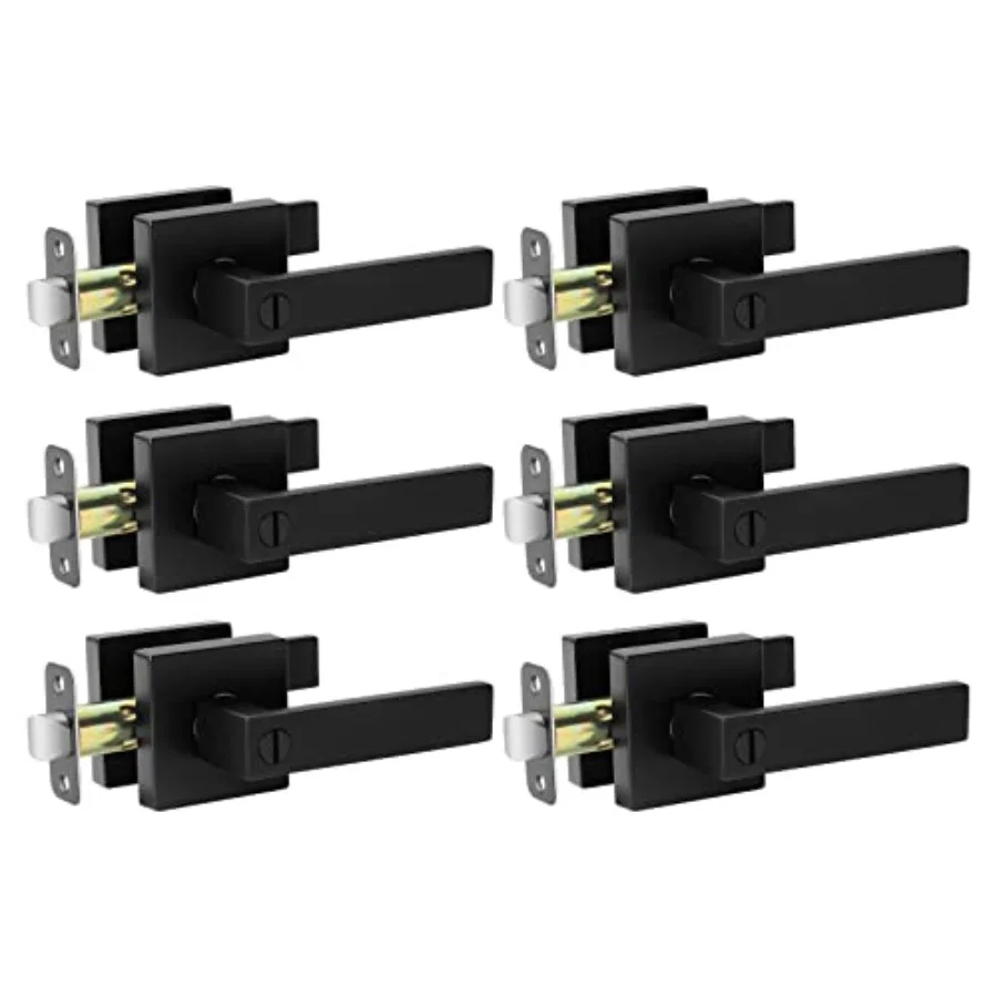Matte Black Door Handle Interior Knob Keyl Levers Set 6 Pack,Heavy Duty Privacy Lock for Bedroom or Bathroom, Reversible for Le
Matte Black Door Handle Interior Knob Keyl Levers Set 6 Pack,Heavy Duty Privacy Lock for Bedroom or Bathroom, Reversible for Le