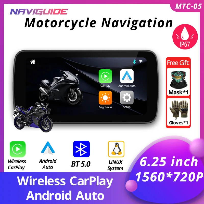 NAVIGUIDE 5 inch MTC-05 Carplay Display Screen Portable Motorcycle Android Auto New Design MOTO Navigation Speed 1560*720
NAVIGUIDE 5 inch MTC-05 Carplay Display Screen Portable Motorcycle Android Auto New Design MOTO Navigation Speed 1560*720