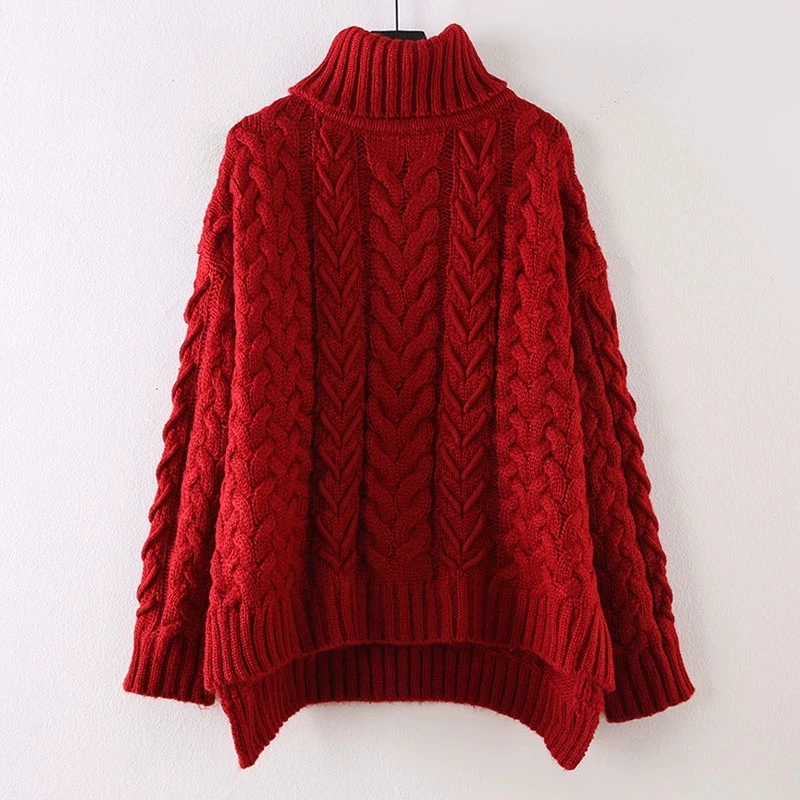Winter Fashion Turtleneck Sweater Women's Loose Pullover 2025 New Lazy Style Retro Fried Dough Twists Thick Knitted Tops Red
Winter Fashion Turtleneck Sweater Women's Loose Pullover 2025 New Lazy Style Retro Fried Dough Twists Thick Knitted Tops Red