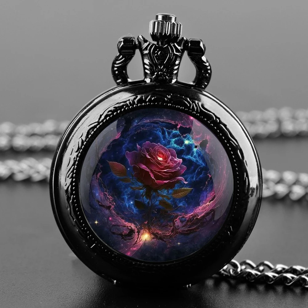 Purple Rose Design Glass Dome Quartz Pocket Watch With Durable Chain Arabic Numeral Dial For Men And Women Creative Gifts
Purple Rose Design Glass Dome Quartz Pocket Watch With Durable Chain Arabic Numeral Dial For Men And Women Creative Gifts