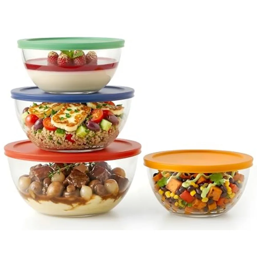 4‑Piece Glass Mixing Bowls with Lids Premium Borosilicate Glass Bowl Set 1 QT‑3.7 QT Non‑Toxic Bowls with Airtight Lids for Mix
4‑Piece Glass Mixing Bowls with Lids Premium Borosilicate Glass Bowl Set 1 QT‑3.7 QT Non‑Toxic Bowls with Airtight Lids for Mix