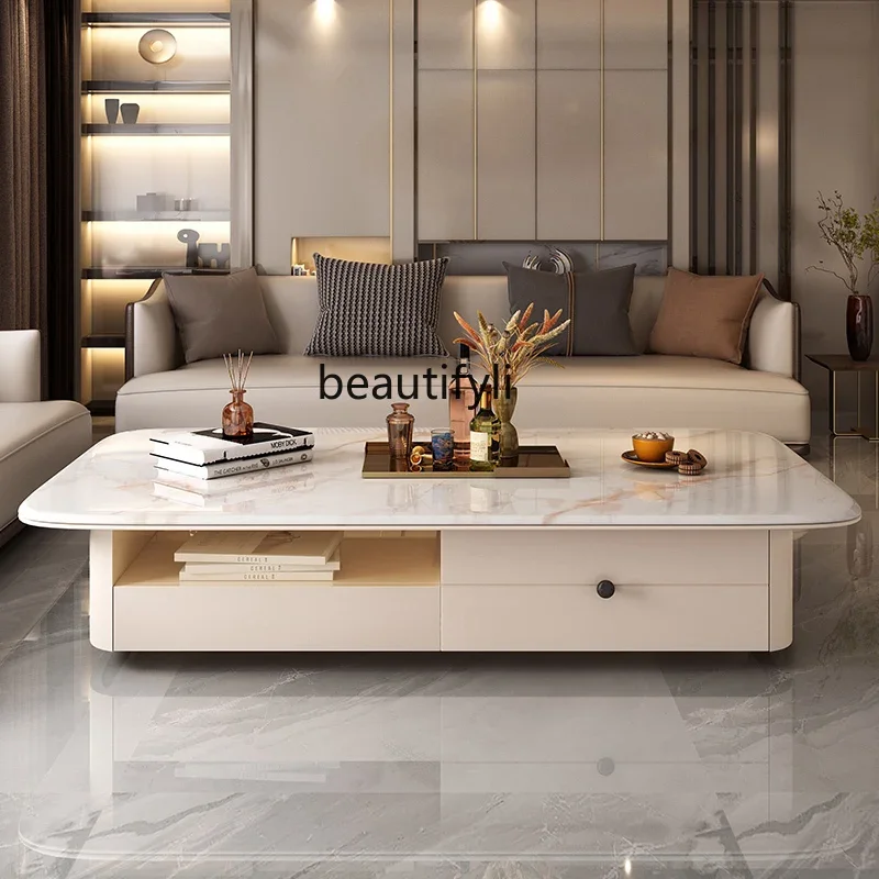 Modern light luxury high-end coffee table microcrystalline stone countertop large apartment living room storage tea table02A
Modern light luxury high-end coffee table microcrystalline stone countertop large apartment living room storage tea table02A