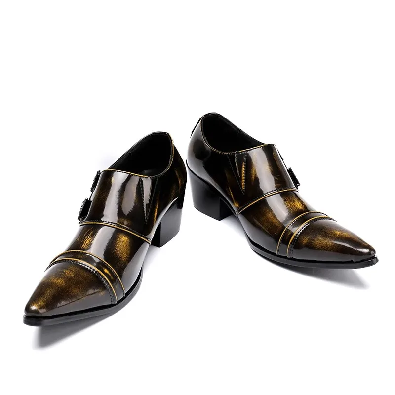 2025 New Mens Formal Leather Shoes Pointed Toe Double Buckle Dress Wedding Show High Heels Oxfords Genuine Leather Shoes For Men
2025 New Mens Formal Leather Shoes Pointed Toe Double Buckle Dress Wedding Show High Heels Oxfords Genuine Leather Shoes For Men