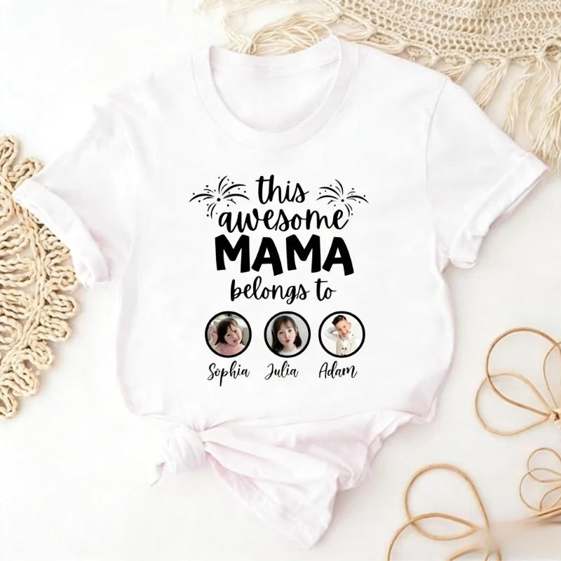 This Awesome Mom Belongs Personalized Mothers Day Gift Kids Name and Photo Shirt Custom Mama Birthday Gift Casual Short-sleev
This Awesome Mom Belongs Personalized Mothers Day Gift Kids Name and Photo Shirt Custom Mama Birthday Gift Casual Short-sleev