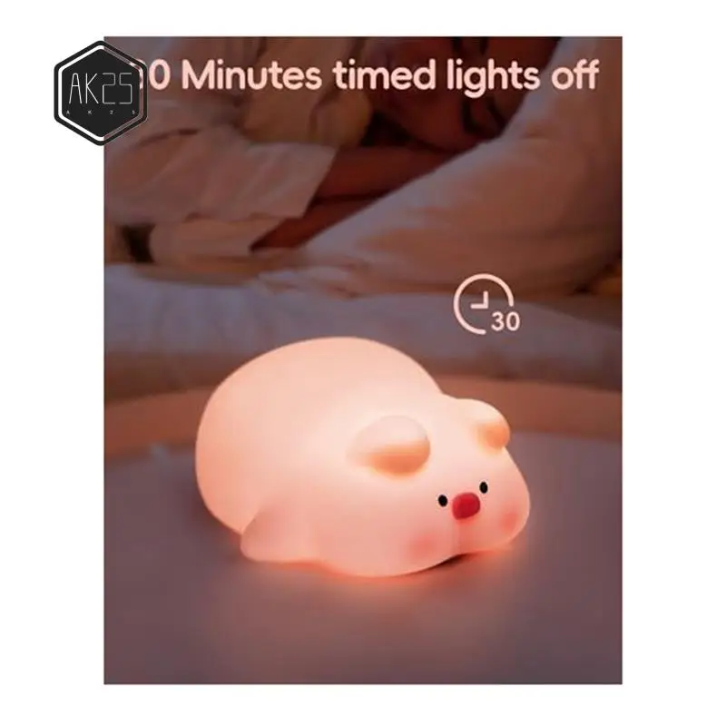AK25-Piggy Night Light,Silicone Piggy Cute Lamp,3 Level Dimmable Night Light,30 Minutes Timer Nightlight For Room
AK25-Piggy Night Light,Silicone Piggy Cute Lamp,3 Level Dimmable Night Light,30 Minutes Timer Nightlight For Room