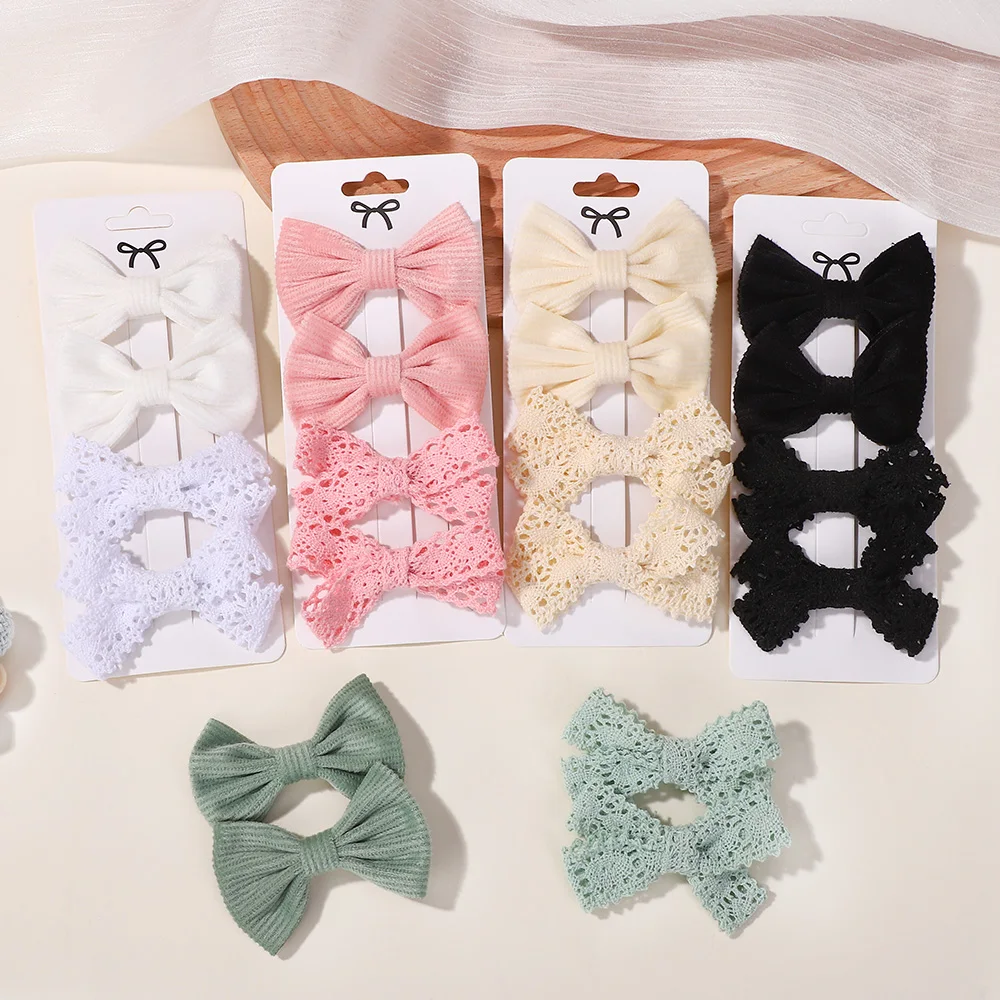 4PCS/Set Solid Color Lace Hair Bows Clips for Girls Lovely Handmade Bowknot Barrettes Hairpins Headwear Kids Hair Accessories
4PCS/Set Solid Color Lace Hair Bows Clips for Girls Lovely Handmade Bowknot Barrettes Hairpins Headwear Kids Hair Accessories