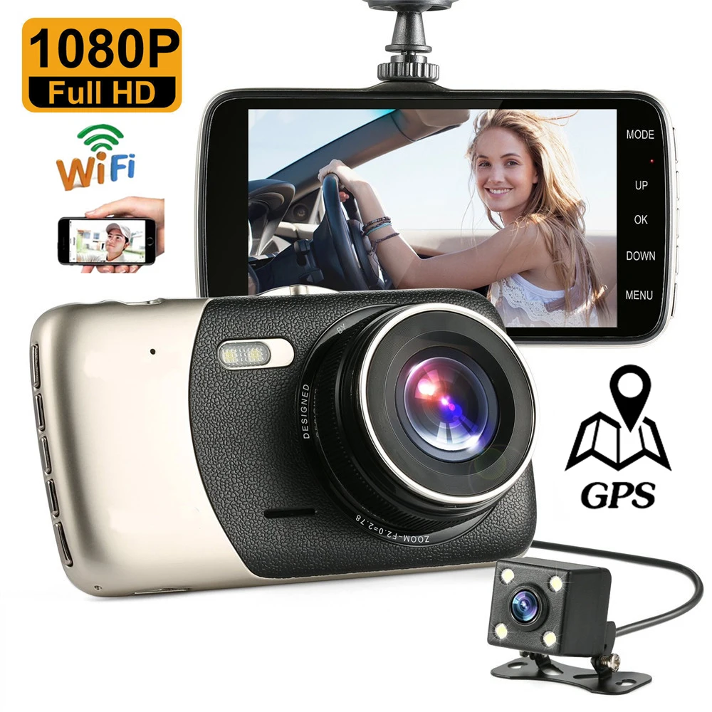 Dash Cam Full HD 1080P WiFi Car DVR Rear View Reverse Camera Car Video Recorder Vehicle Black Box Dashcam Car Accessories GPS
Dash Cam Full HD 1080P WiFi Car DVR Rear View Reverse Camera Car Video Recorder Vehicle Black Box Dashcam Car Accessories GPS