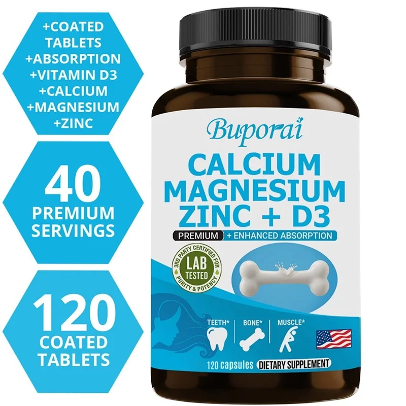 Calcium, Magnesium, Zinc and Vitamin D3 - Supports Bone Strength, Teeth, Muscle and Immune Health, Vitamin & Mineral Supplement
Calcium, Magnesium, Zinc and Vitamin D3 - Supports Bone Strength, Teeth, Muscle and Immune Health, Vitamin & Mineral Supplement