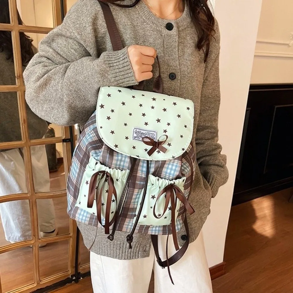 Сумка-рюкзак Sweet Bow с двумя лямками, принтом звезд, контрастными цветами, для студентов, школьный ранец, клетчатый узор, мятно-зеленый, маленький рюкзак
Сумка-рюкзак Sweet Bow с двумя лямками, принтом звезд, контрастными цветами, для студентов, школьный ранец, клетчатый узор, мятно-зеленый, маленький рюкзак