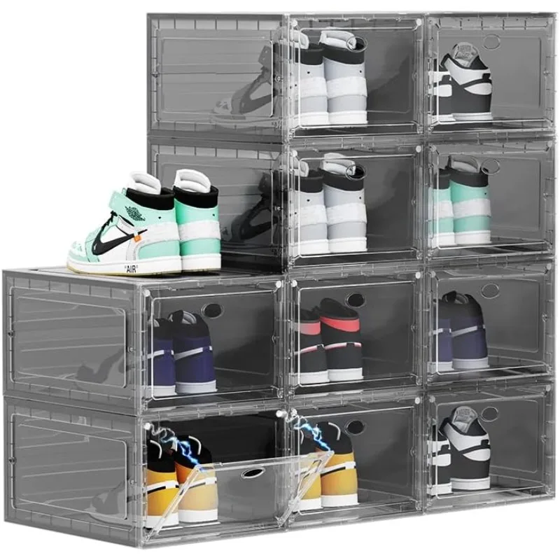 Boxes Stackable, 10 Pack Drop Front Shoe Storage Box 0rganizer, Sneaker Storage Shoe Containers Display Case
Boxes Stackable, 10 Pack Drop Front Shoe Storage Box 0rganizer, Sneaker Storage Shoe Containers Display Case