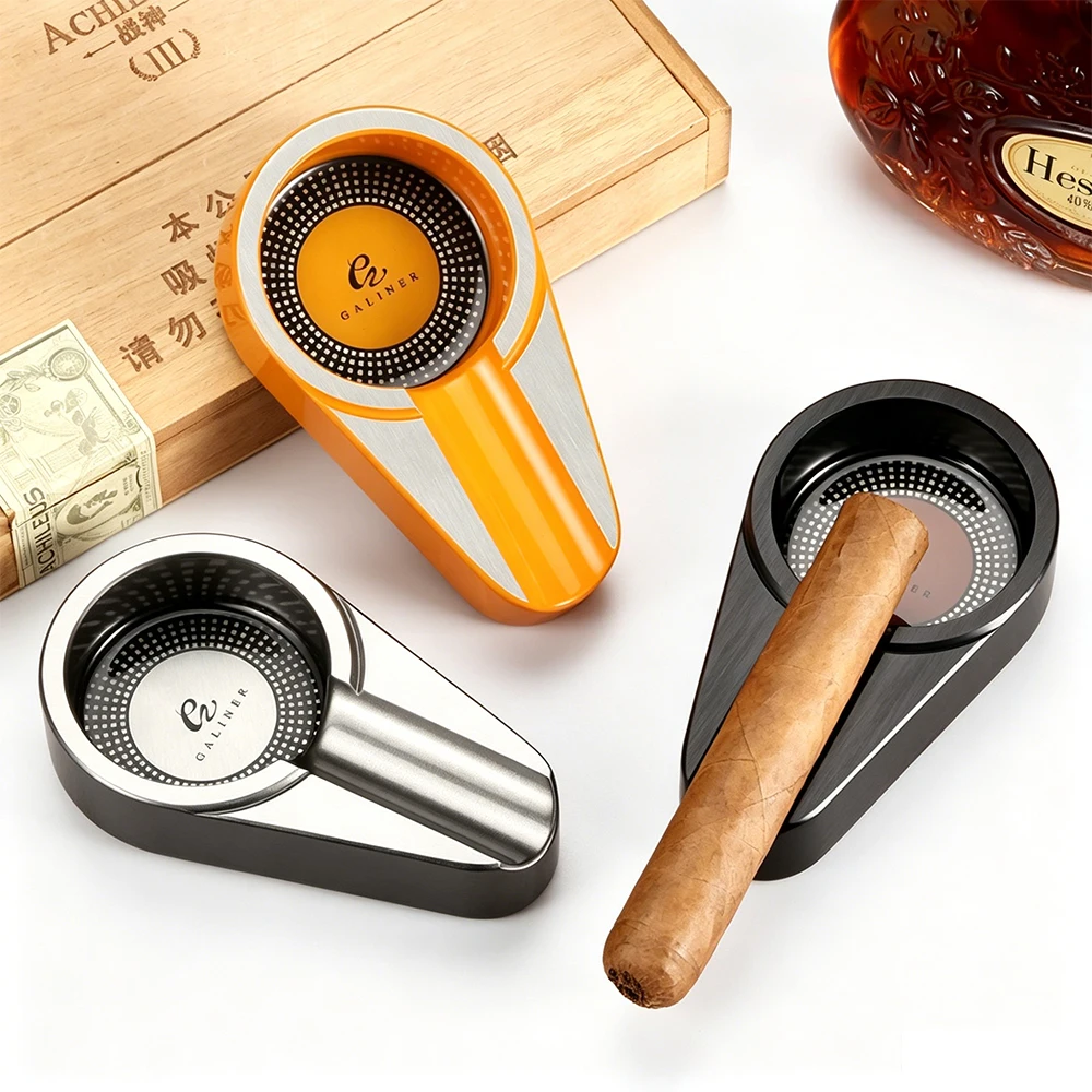 GALINER Premium Metal Cigar Ashtray 1 Holder Non-slip Base Durable Desktop Ash Tray for Cigar Lovers Smoking Gift
GALINER Premium Metal Cigar Ashtray 1 Holder Non-slip Base Durable Desktop Ash Tray for Cigar Lovers Smoking Gift