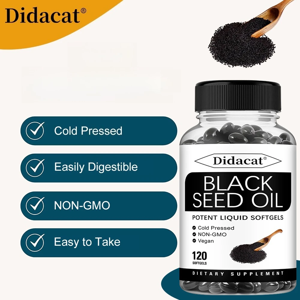 Black Seed Oil - 30/60/120 Softgel Capsules, Skin, Joint Health (Non-GMO&Vegan) Cold-Pressed Nigella Sativa, 1000mg Per Serving
Black Seed Oil - 30/60/120 Softgel Capsules, Skin, Joint Health (Non-GMO&Vegan) Cold-Pressed Nigella Sativa, 1000mg Per Serving
