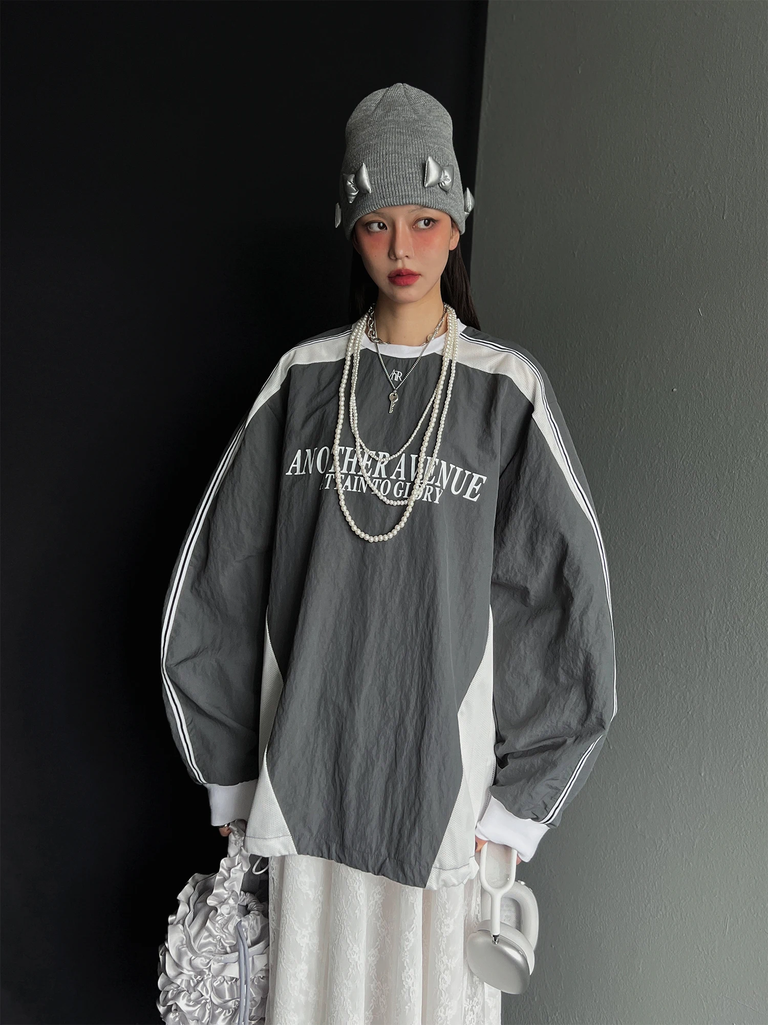 Sweet Cool Sporty Style Women's Loose Shoulder Sleeve Hoodie Lace Trim Dress Two-Piece Set round Neck Long Sleeve Casual Wear
Sweet Cool Sporty Style Women's Loose Shoulder Sleeve Hoodie Lace Trim Dress Two-Piece Set round Neck Long Sleeve Casual Wear