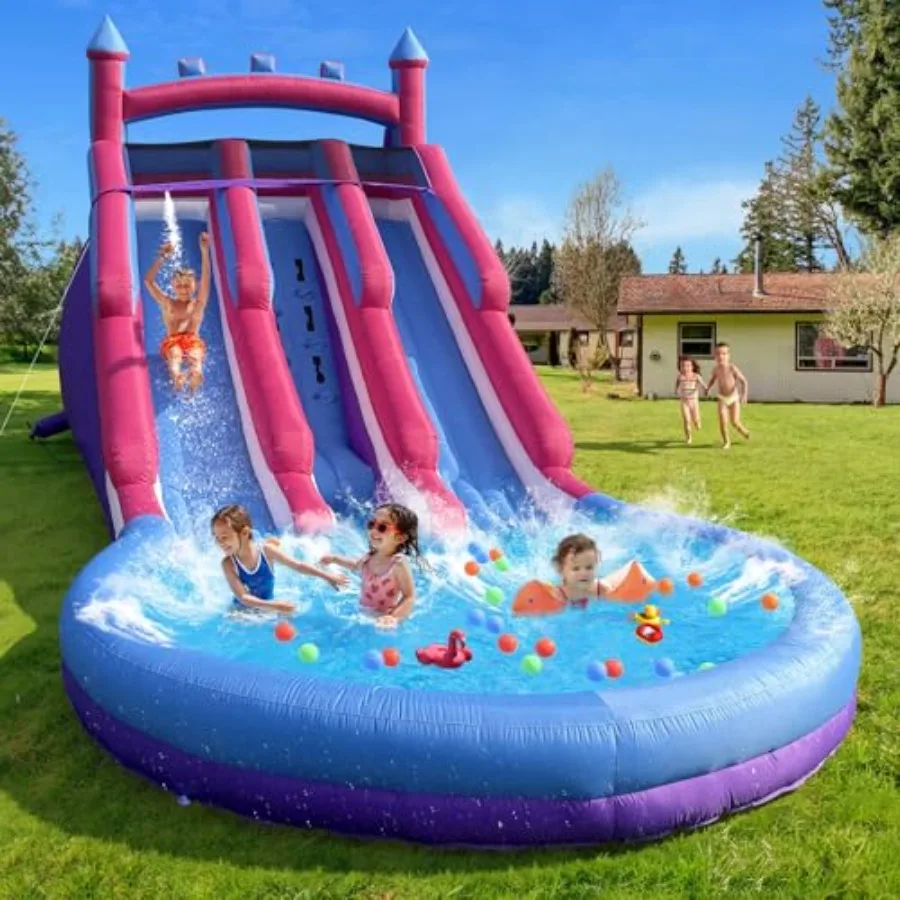 Giant Inflatable Water Slide for Durable Ox Cloth Summer Backyard Water Park with Splash Pool Pink Purple Outdoor Play Toy for
Giant Inflatable Water Slide for Durable Ox Cloth Summer Backyard Water Park with Splash Pool Pink Purple Outdoor Play Toy for