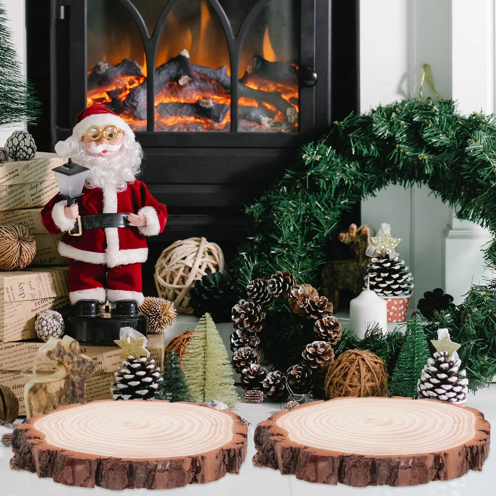 2Pcs Natural Slices Bark Unfinished Round Discs 18 20cm Wooden Discs Craft Circles Rustic Decorations Wooden naments
2Pcs Natural Slices Bark Unfinished Round Discs 18 20cm Wooden Discs Craft Circles Rustic Decorations Wooden naments