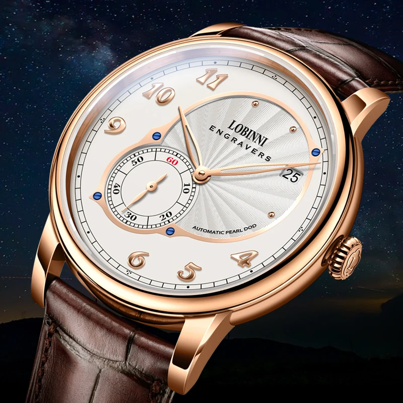 Lobinni Men Automatic Watch 40mm Mechanical Wristwatch Ulththin Waterproof Sapphire Hangzhou 5000 Mini Rotor Small Second Dial
Lobinni Men Automatic Watch 40mm Mechanical Wristwatch Ulththin Waterproof Sapphire Hangzhou 5000 Mini Rotor Small Second Dial