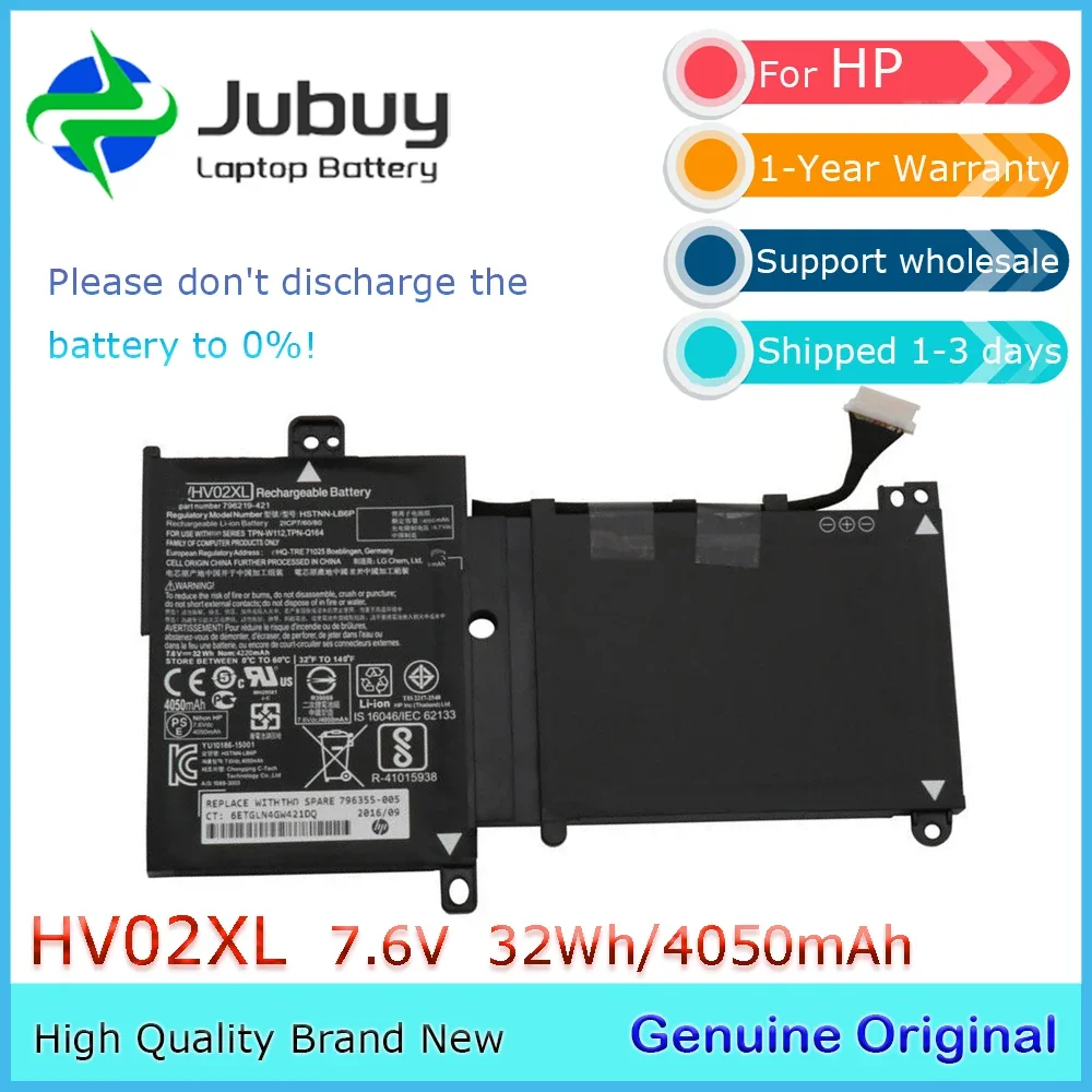 Оригинальный аккумулятор для ноутбука HV02XL 7,6 В 32 Втч для HP Pavilion X360 11,6 11-K HSTNN-LB6P 796219 -421 и т. д.
Оригинальный аккумулятор для ноутбука HV02XL 7,6 В 32 Втч для HP Pavilion X360 11,6 11-K HSTNN-LB6P 796219 -421 и т. д.