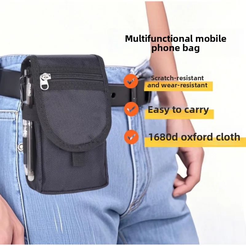 Wear-resistant Oxford cloth mobile phone waist bag, 6.3-inch flip cover waist-hanging mobile phone wallet, belt waist bag
Wear-resistant Oxford cloth mobile phone waist bag, 6.3-inch flip cover waist-hanging mobile phone wallet, belt waist bag