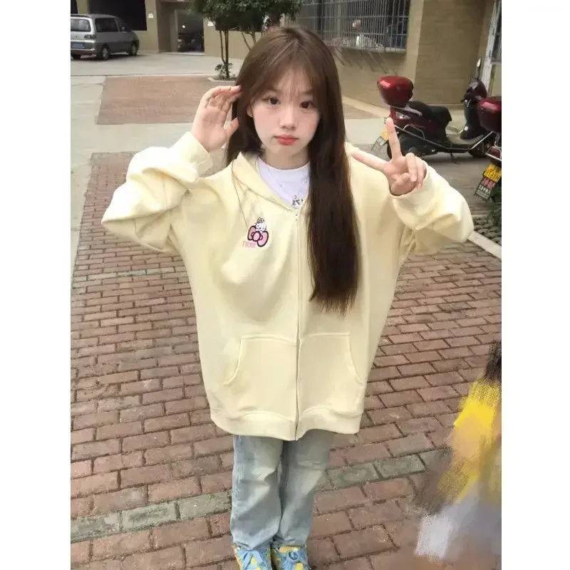 sanrio hello kitty hooded cardigan sweatshirt women spring and autumn cartoon cute loose comfortable coat kawaii gift
sanrio hello kitty hooded cardigan sweatshirt women spring and autumn cartoon cute loose comfortable coat kawaii gift