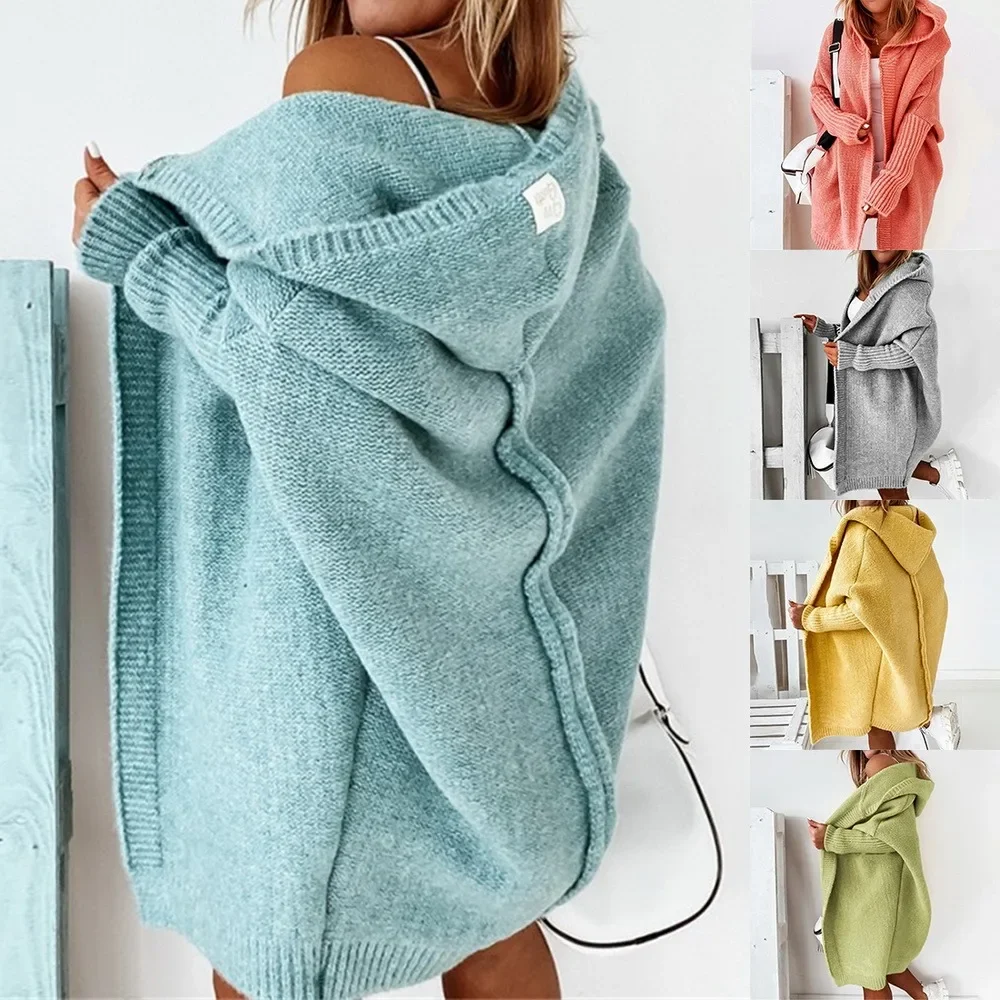 New Korean Fashion Women Sweater Winter Autumn Mid-length Winter Cardigan Female Loose Hooded Jacket Loose Long Sleeve Sweaters
New Korean Fashion Women Sweater Winter Autumn Mid-length Winter Cardigan Female Loose Hooded Jacket Loose Long Sleeve Sweaters