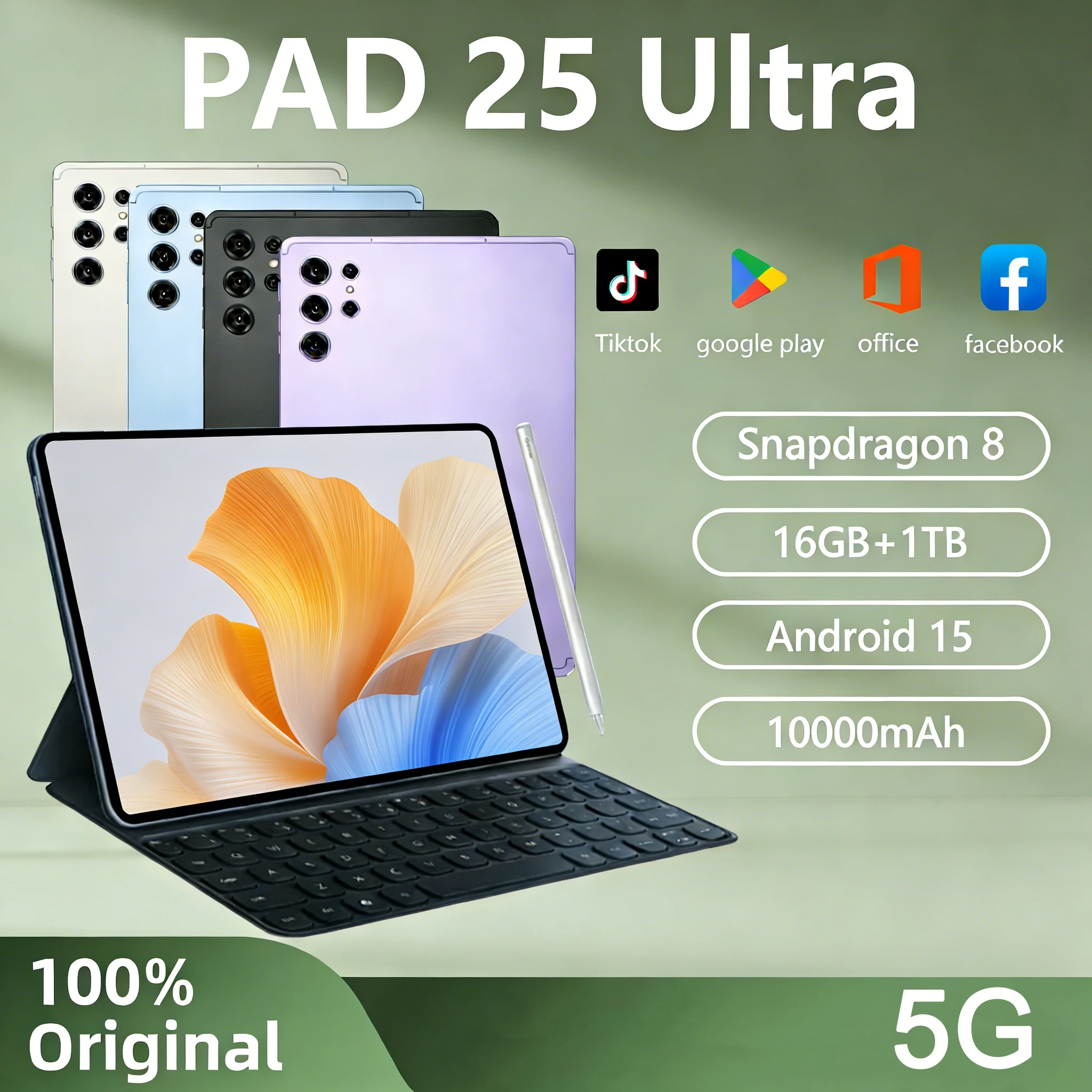 Глобальная версия 2026 HOT Pad 25 Ultra: Оригинальный планшет на Android 15, 10.1 дюйма, Snapdragon 8, 10000 мАч, 16 ГБ + 1 ТБ, 5G, две SIM-карты
Глобальная версия 2026 HOT Pad 25 Ultra: Оригинальный планшет на Android 15, 10.1 дюйма, Snapdragon 8, 10000 мАч, 16 ГБ + 1 ТБ, 5G, две SIM-карты