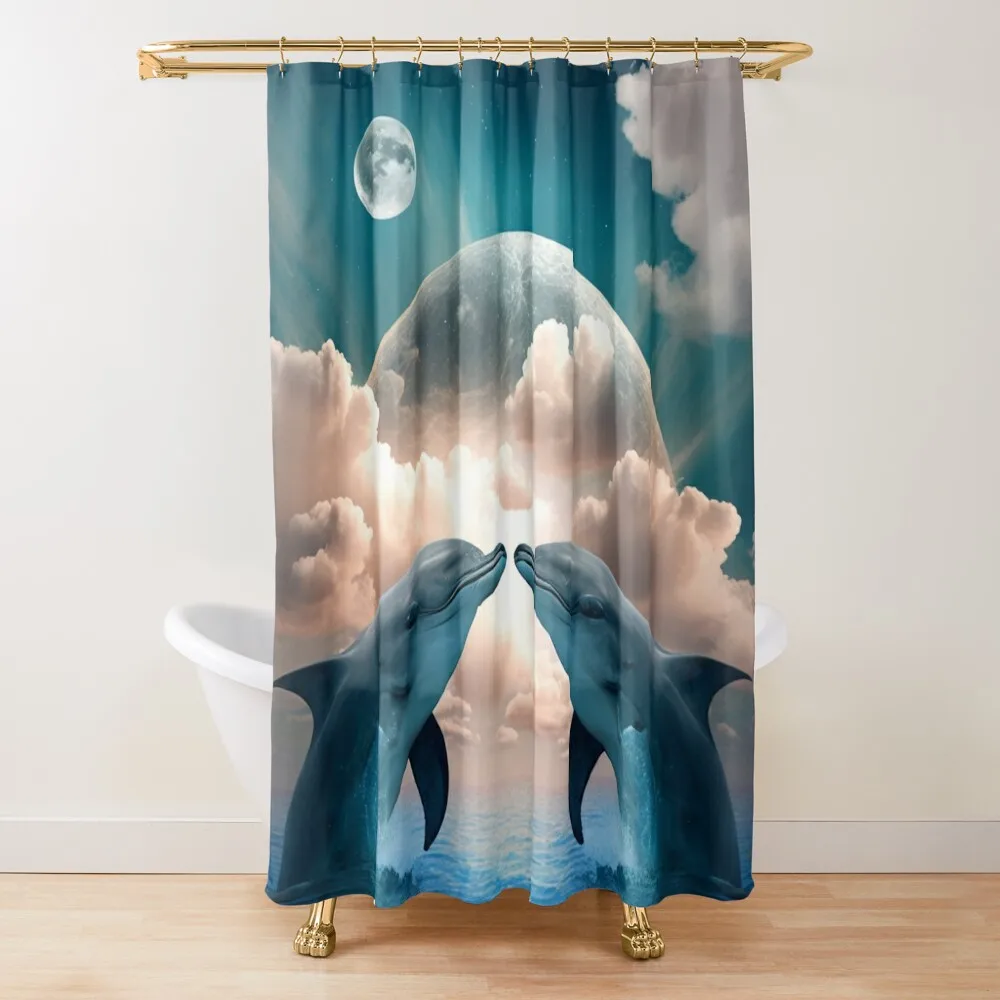 Dolphins Kissing in Front of the Moon Shower Curtain Anime Shower Cute Shower Set For Bathroom Bathroom Accessory Curtain
Dolphins Kissing in Front of the Moon Shower Curtain Anime Shower Cute Shower Set For Bathroom Bathroom Accessory Curtain
