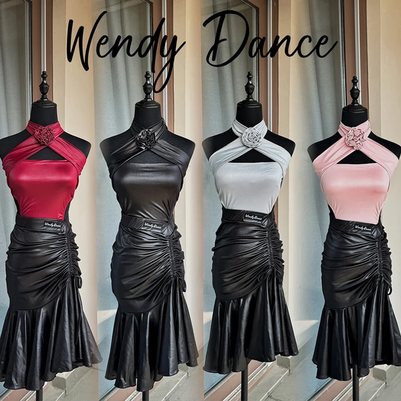 Sexy Latin Dance Costume Women Leather Halter Tops Skirt Adult Performance Clothes Rumba Ballroom Dance Competition Dress V20043
Sexy Latin Dance Costume Women Leather Halter Tops Skirt Adult Performance Clothes Rumba Ballroom Dance Competition Dress V20043