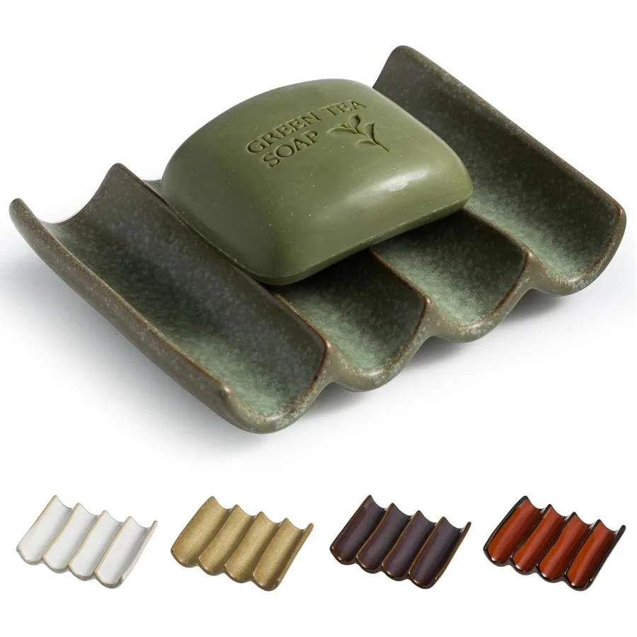 Сливной керамический мыльница с рифленым дизайном, держатель для мыла для ванной комнаты Sr, подъем губки, зеленый цвет
Сливной керамический мыльница с рифленым дизайном, держатель для мыла для ванной комнаты Sr, подъем губки, зеленый цвет