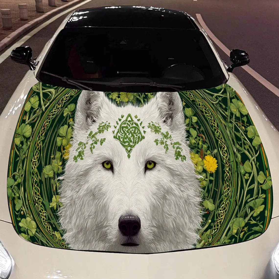 Elegant White Wolf with Green Leaves Car Engine Hood Sticker, Auto Vinyl Wraps, Waterproof Self-adhesive Vehicle Decal, Durable
Elegant White Wolf with Green Leaves Car Engine Hood Sticker, Auto Vinyl Wraps, Waterproof Self-adhesive Vehicle Decal, Durable