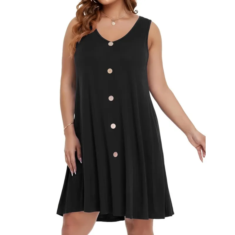 Плюс размер 1XL-5XL женское модное повседневное удобное платье-жилет с v-образным вырезом и пряжкой
Плюс размер 1XL-5XL женское модное повседневное удобное платье-жилет с v-образным вырезом и пряжкой