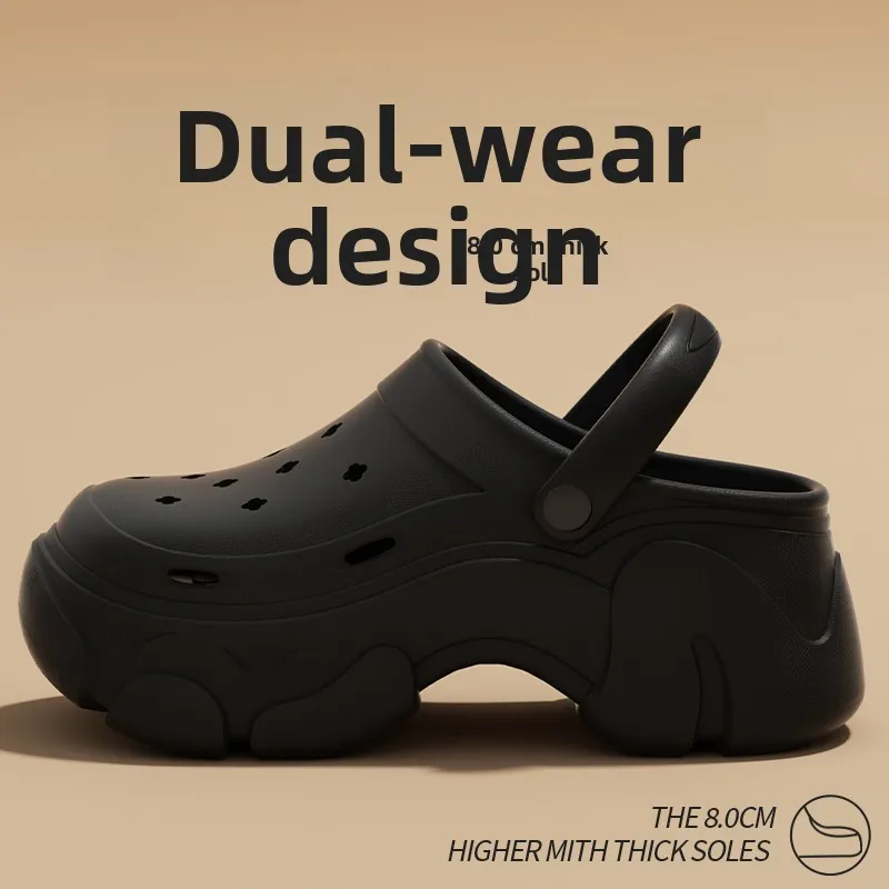Women's Thick Heel Sandals Black Summer 2026 New Style Beachside Half-Closed Slip-On Shoes Convenient EVA Sole Beachwear
Women's Thick Heel Sandals Black Summer 2026 New Style Beachside Half-Closed Slip-On Shoes Convenient EVA Sole Beachwear